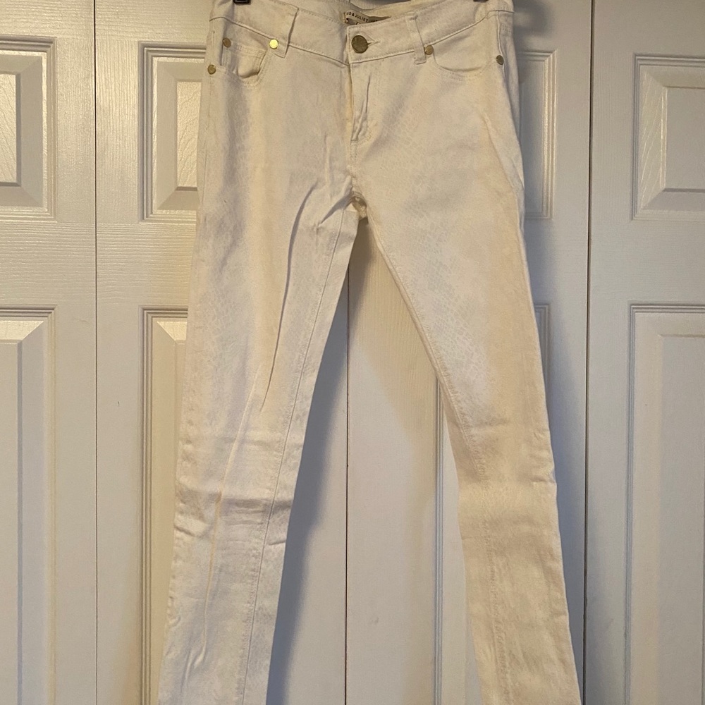 White snakeskin Jeans